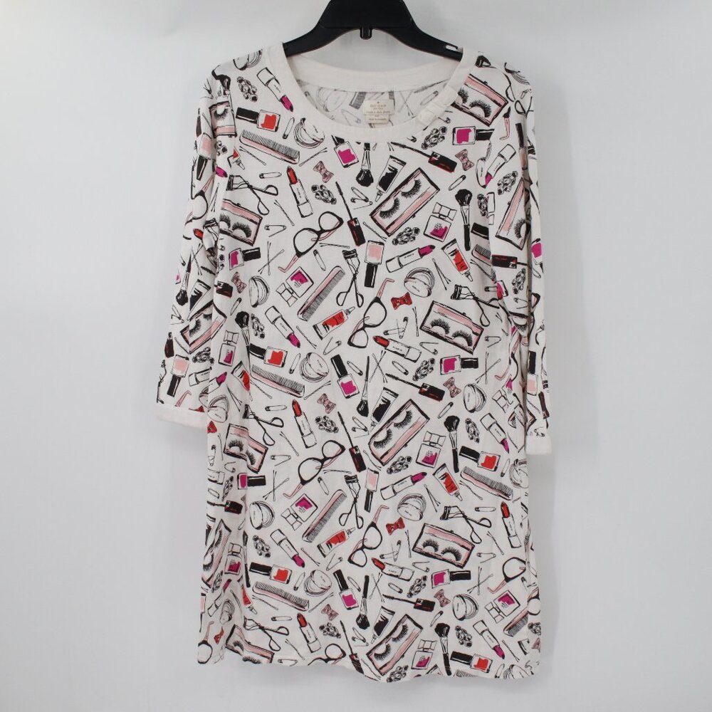 Kate Spade nightgown womens L Dream a Little Dream Beauty Sleep Cosmetics Print